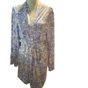 BeYourself Floral Knit Robe, Lilac & Butter Yellow, Women's Size XL, NWT